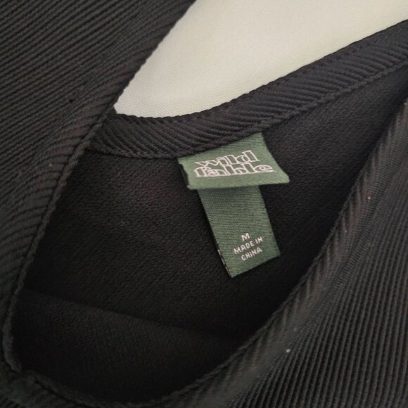 Wild Fable Classic Black Ribbed Stretchy V-Neck Bodycon Mini Dress Women's M - Picture 5 of 11